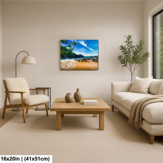 Maui Secret Beach Photo Print - Sunrise Ocean Wall Art on Premium Paper