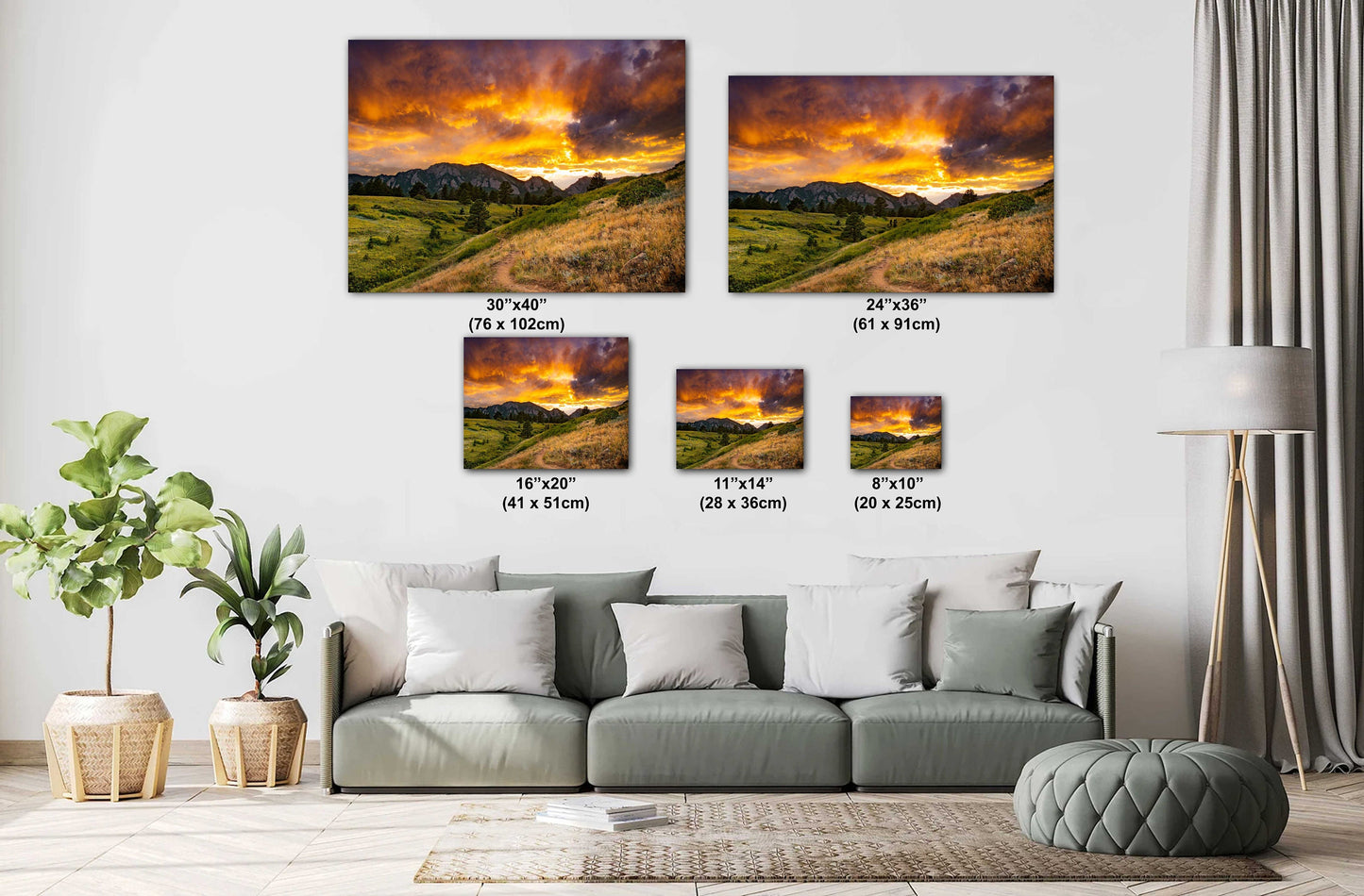 Boulder Flatirons Sunset | Mountain Wall Art - Vibrant Colorado Landscape Print
