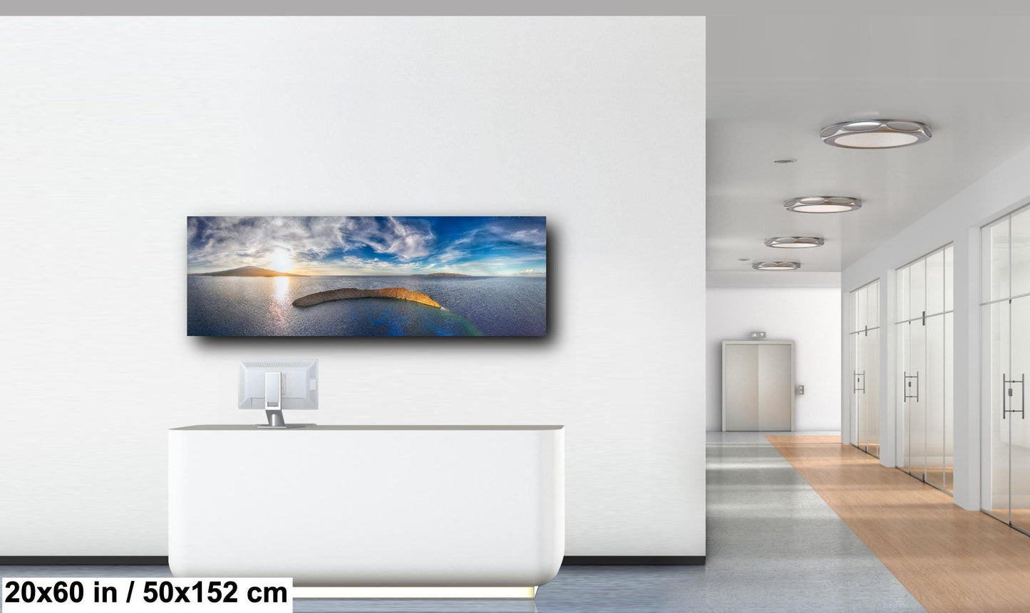 Molokini Crater Photo Print – Hawaii Wall Art | Panoramic Ocean View Decor