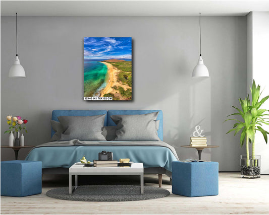 Maui Wall Art - Big Beach Metal Canvas | Hawaii Coastal Decor | Tropical Home Decoration