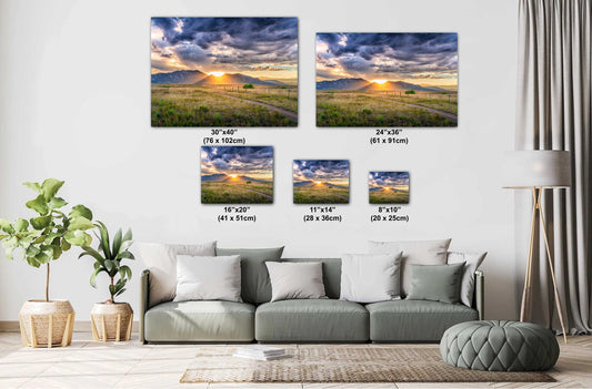 Boulder Flatirons Wall Art – Colorado Mountain Decor | Sunset Landscape Canvas Print
