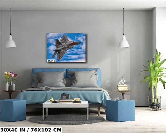 F22 Raptor Wall Art – Military Aircraft Decor | Stealth Jet Canvas Print