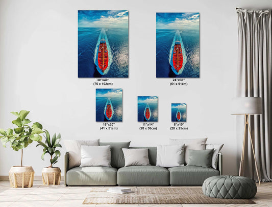 Ocean Tanker Ship Art - Vibrant Maritime Photography Print | Coastal Wall Decor
