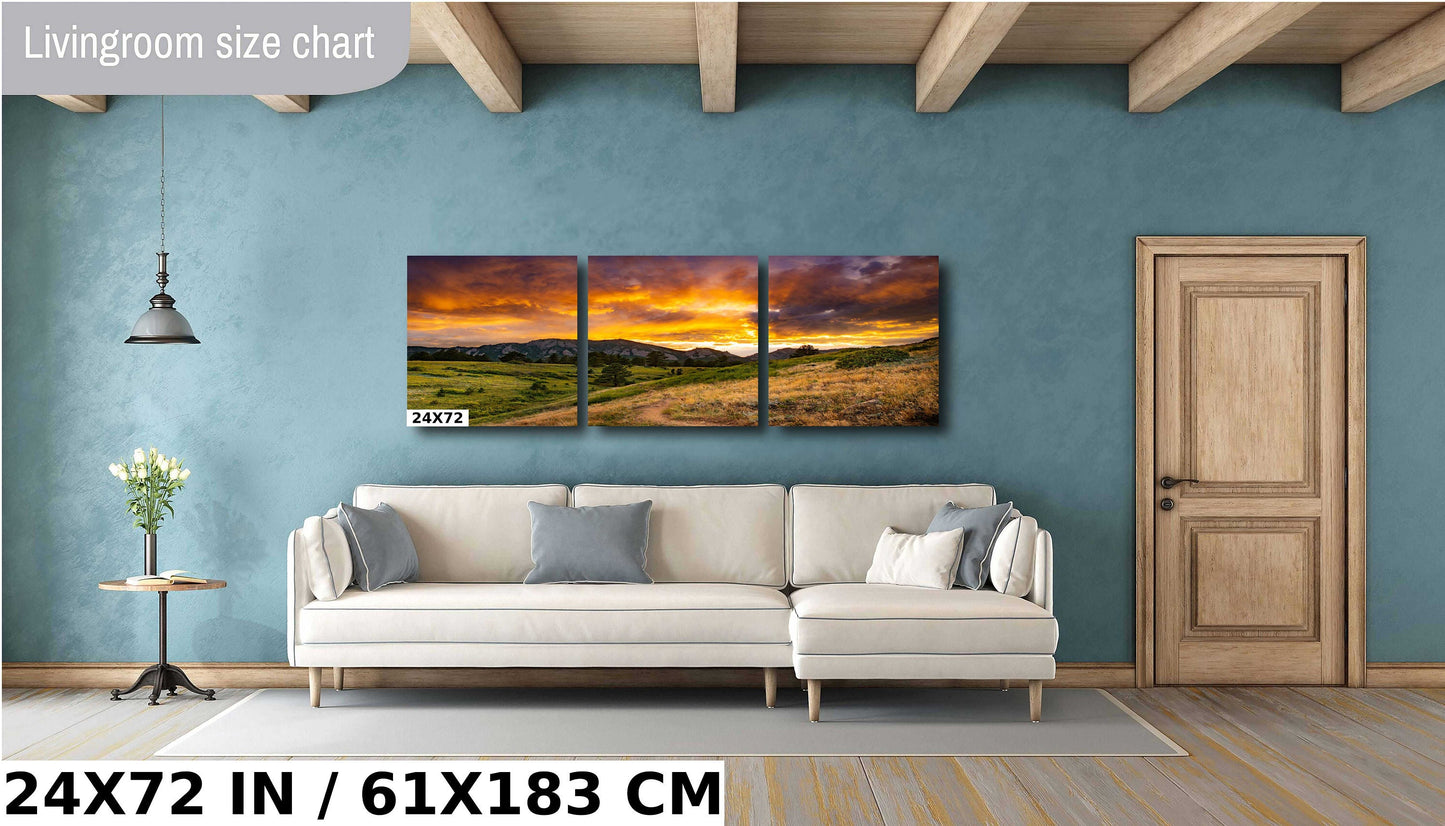 Boulder Flatirons Sunset | Mountain Wall Art - Vibrant Colorado Landscape Print