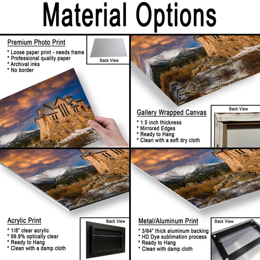 Rocky Mountain Chapel Print: Colorado Nature Wall Art (Canvas, Metal or Paper)