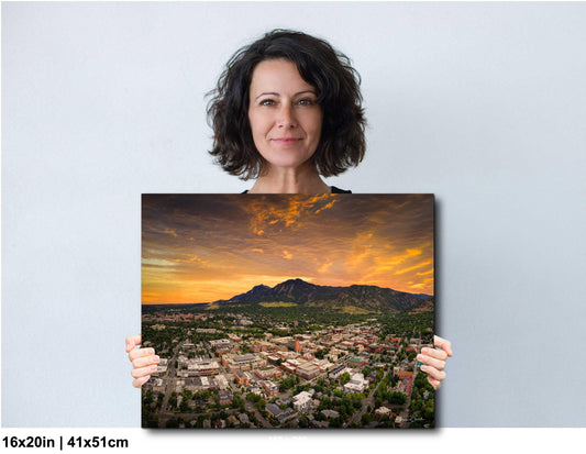 Boulder Wall Art – Modern Cityscape Print | Sunset Colors Decor Canvas