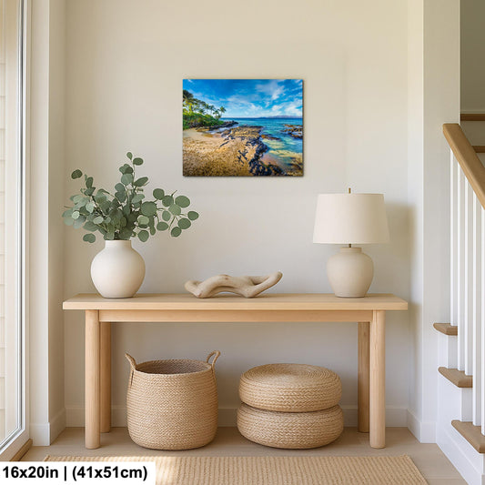 Maui Secret Beach Print - Sunrise Ocean Decor on Premium Photo Paper