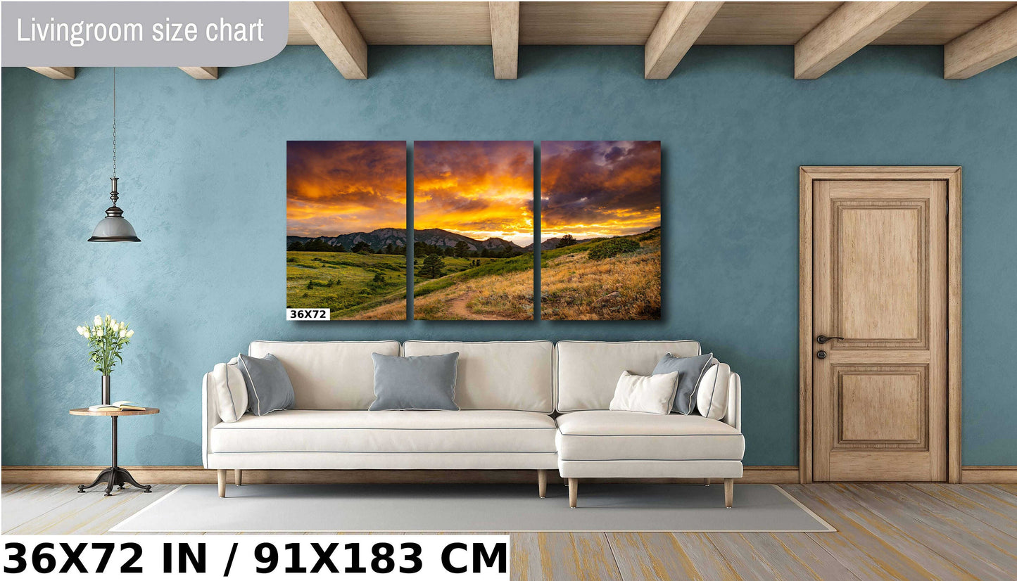 Boulder Flatirons Sunset | Mountain Wall Art - Vibrant Colorado Landscape Print