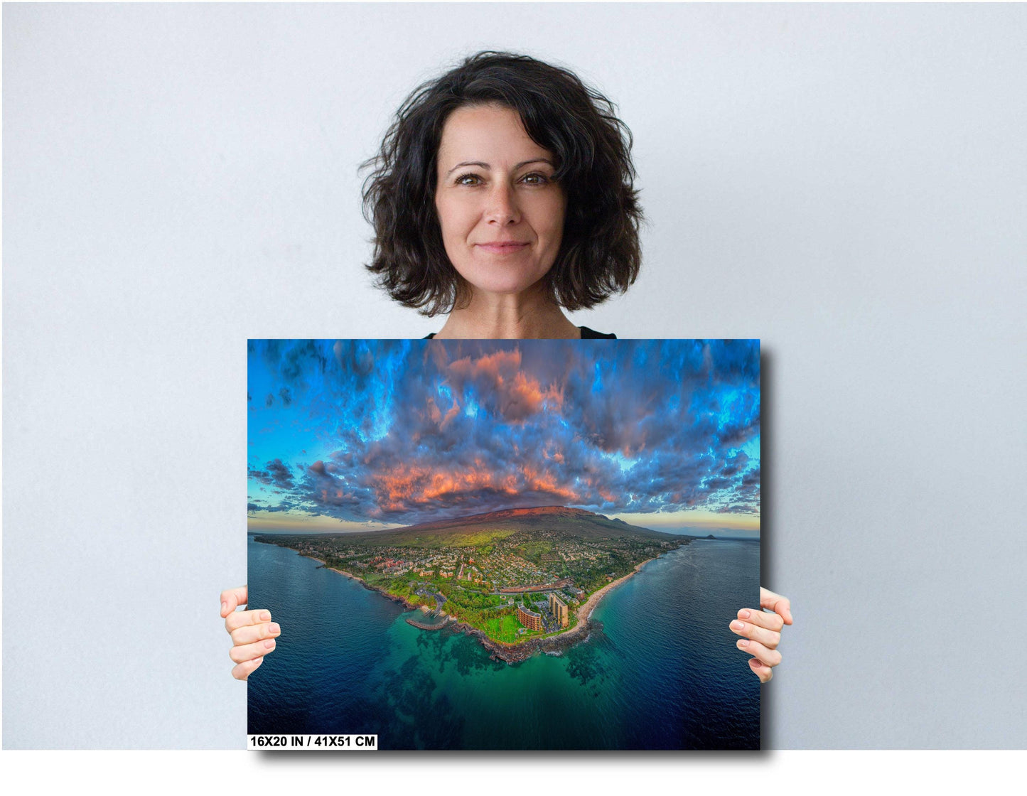 Maui Sunset Photo - Vibrant Ocean Sunset on South Kihei Print | Wailea Wall Art