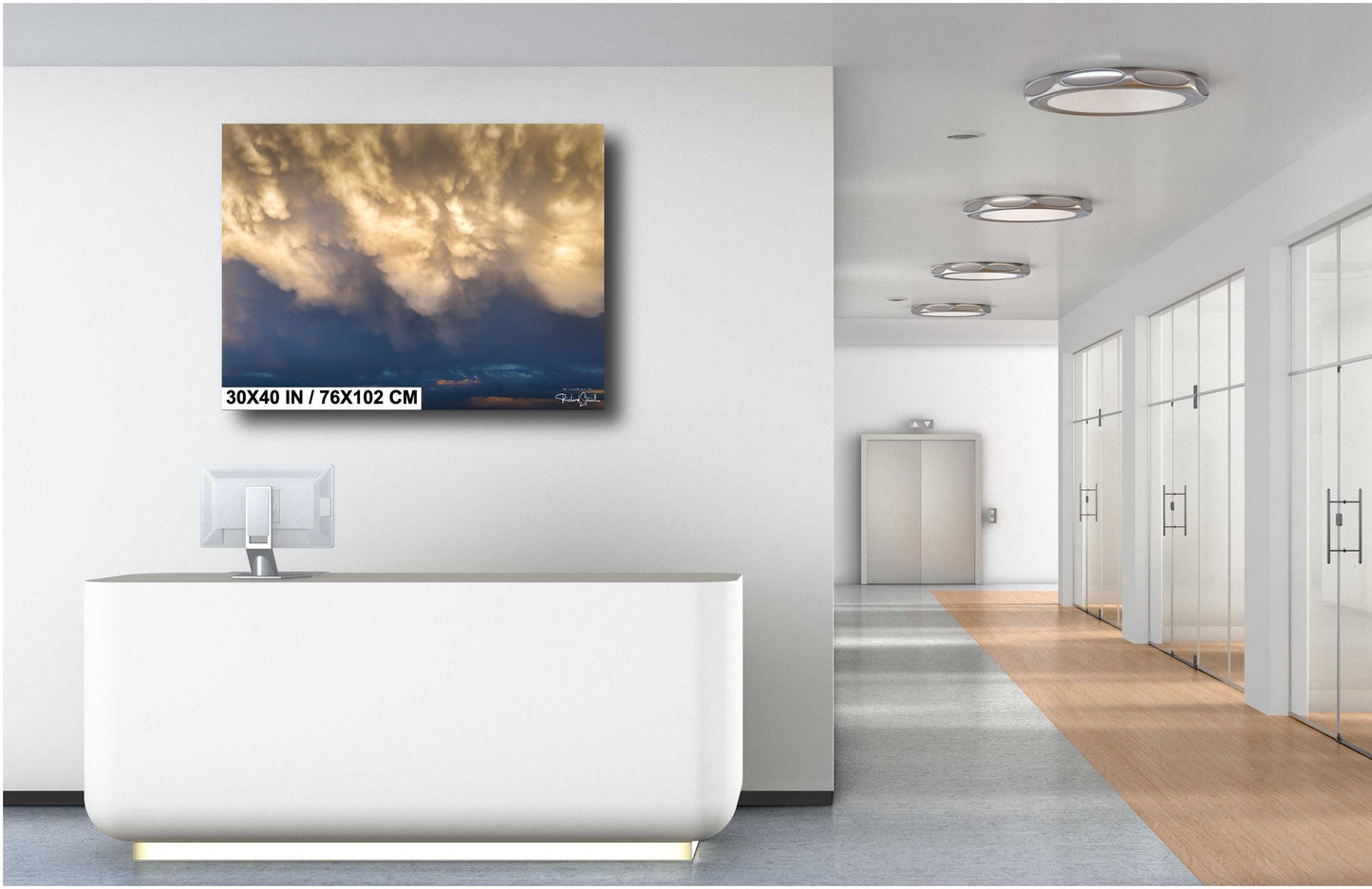 Stormy Wall Art Print – Dramatic Landscape Art With Mammatus Clouds Decor