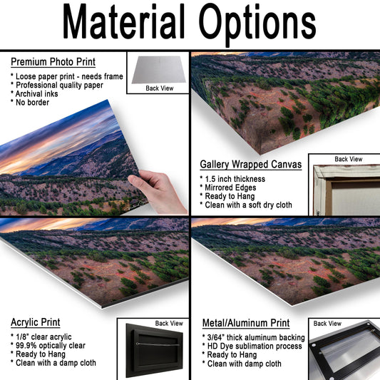 Colorado Mountains Print, Boulder Flatirons with Star (Multiple Sizes)