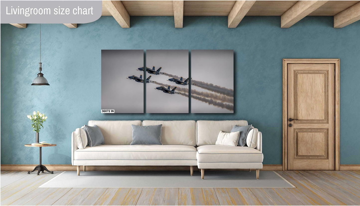 Blue Angels Print - Navy Flight Squadron Canvas Wall Art | Aviation Collector Gift