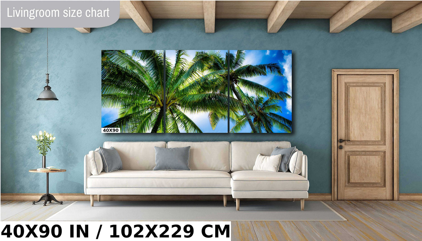 Tropical Wall Decor | Coastal Home Decor - Maui Palm Tree Art Canvas Print