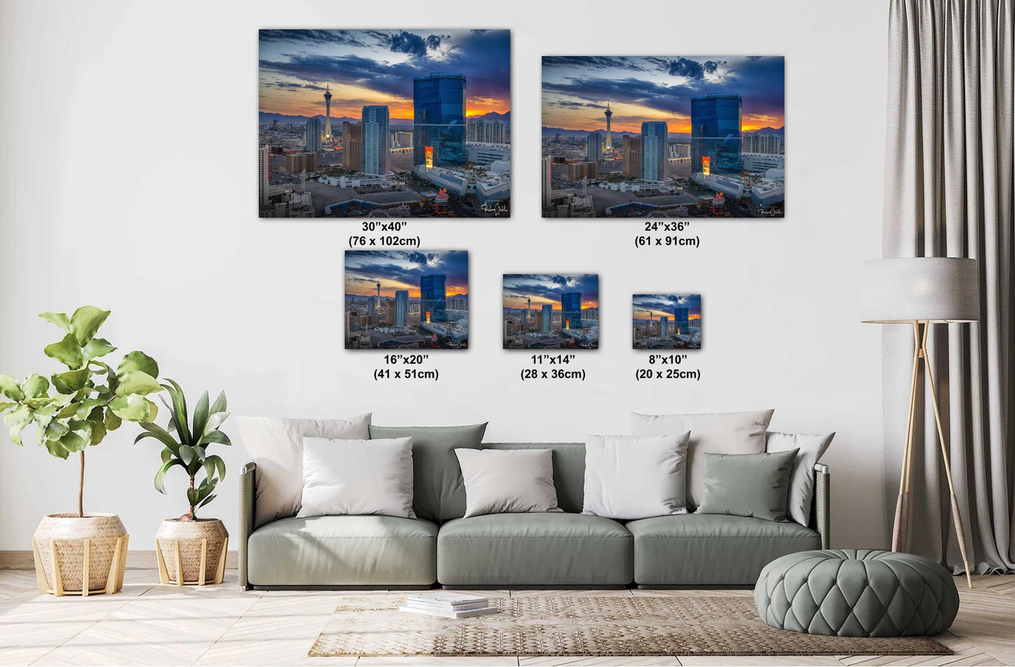 Las Vegas Strip Sunrise Vibrant Cityscape Wall Art - Nevada Skyline Print