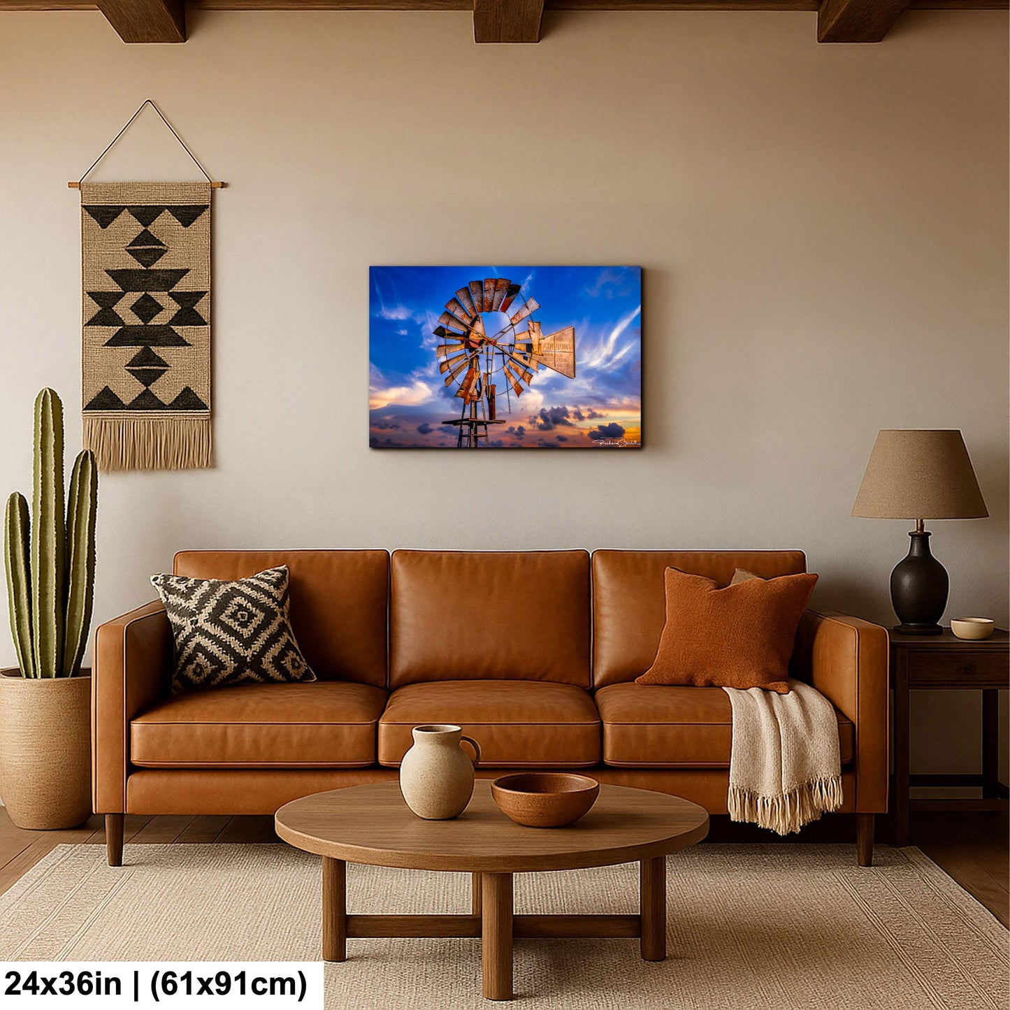 Rustic Windmill Wall Art, Farm Landscape Photography (Canvas, Metal or Print)