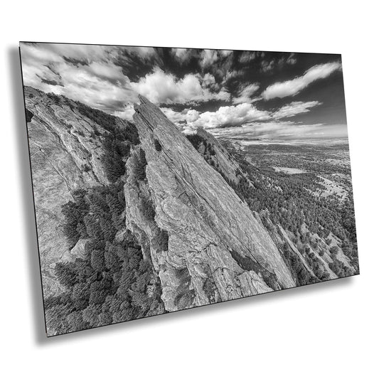 Flatirons Art Print – Boulder Wall Decor | Black and White Canvas Wall Art