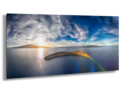 Molokini Crater Photo Print – Hawaii Wall Art | Panoramic Ocean View Decor