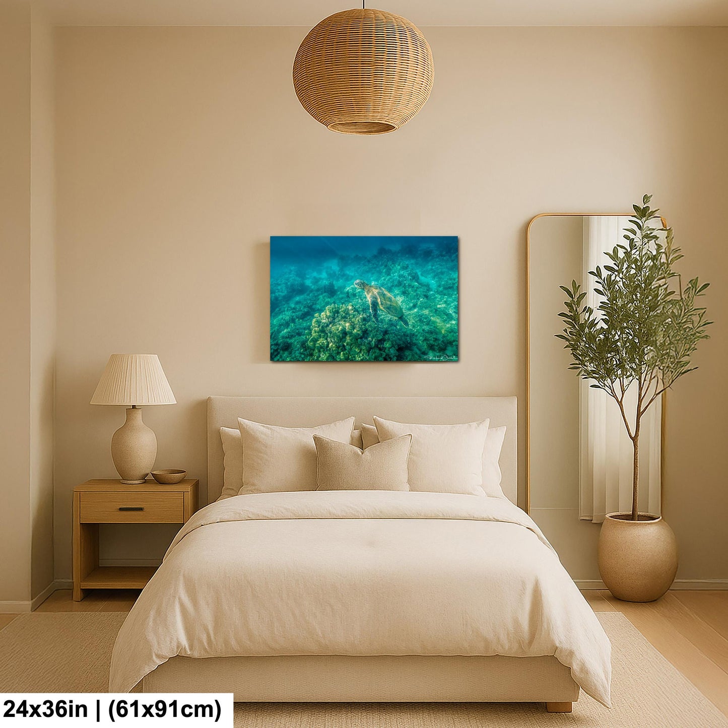 Sea Turtle Wall Art: Maui Ocean View - Tropical Coastal Decor