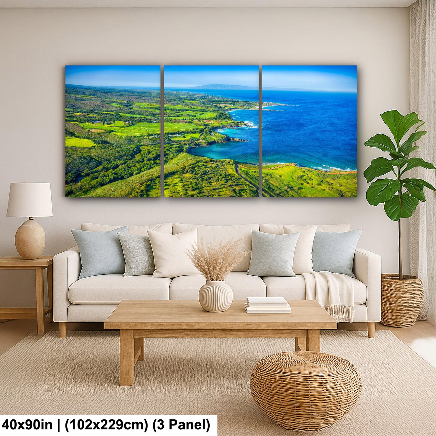 Kapalua Wall Art – Maui Tropical Print | PGA Golf Course Art on Canvas or Metal