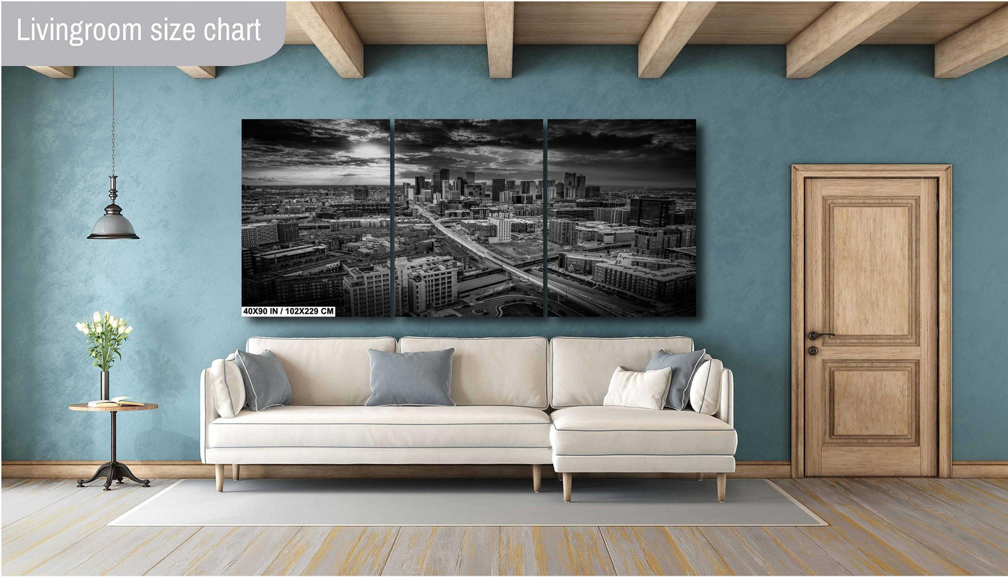 Denver Skyline Wall Art – Modern Cityscape Decor Featuring Union Station Print