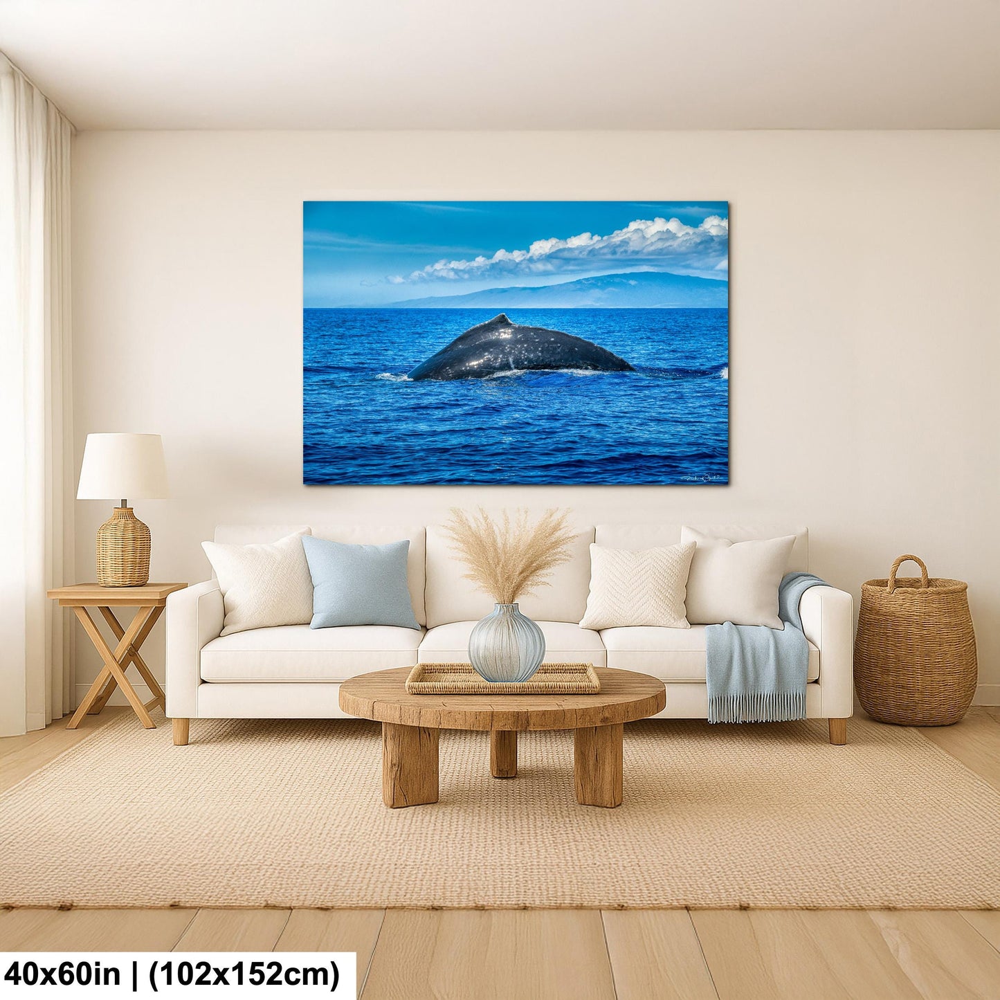Humpback Whale Wall Art, Ocean Animal Print (Canvas, Metal, or Acrylic)