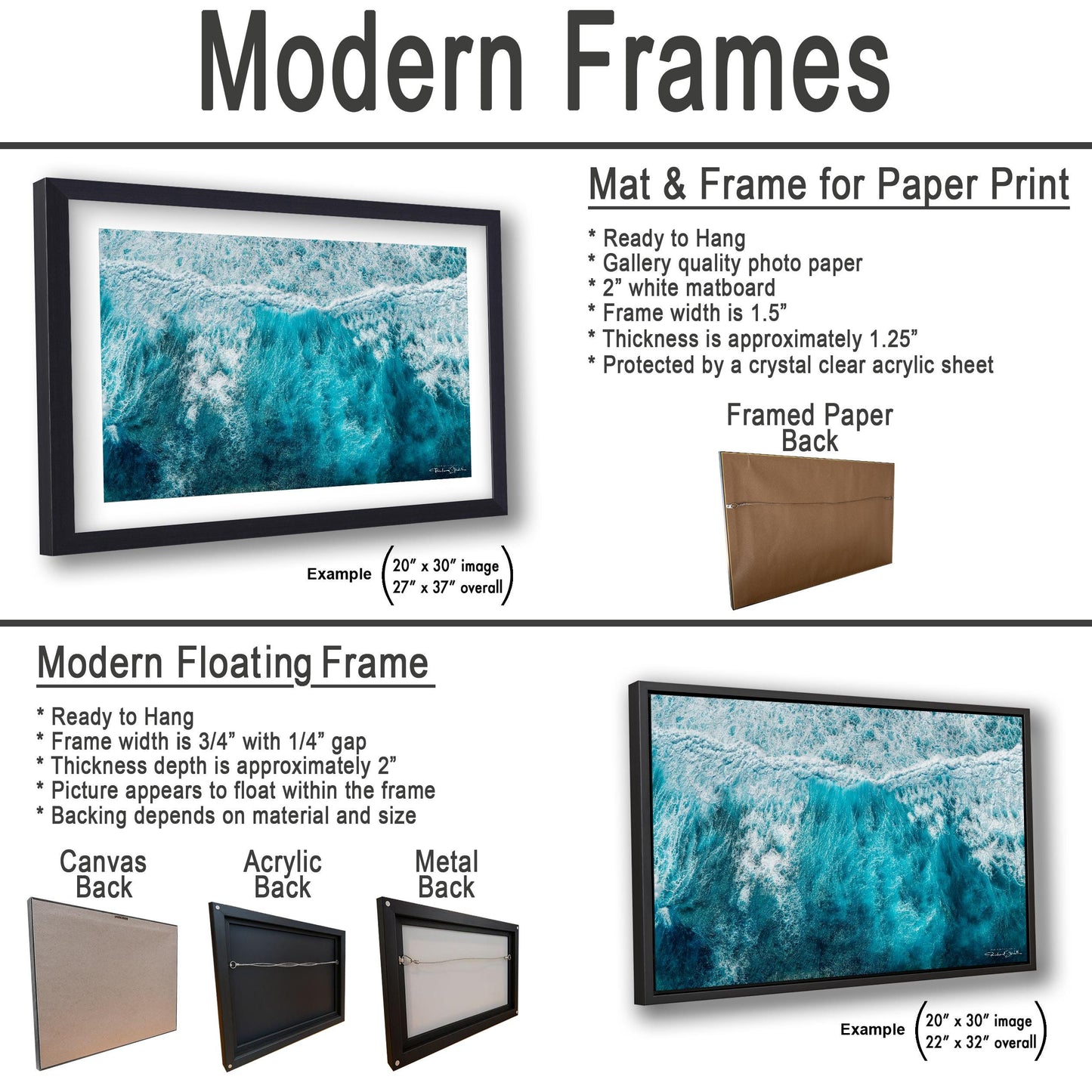 Ocean Wave Photography: Coastal Wall Art (Canvas or Metal Prints)