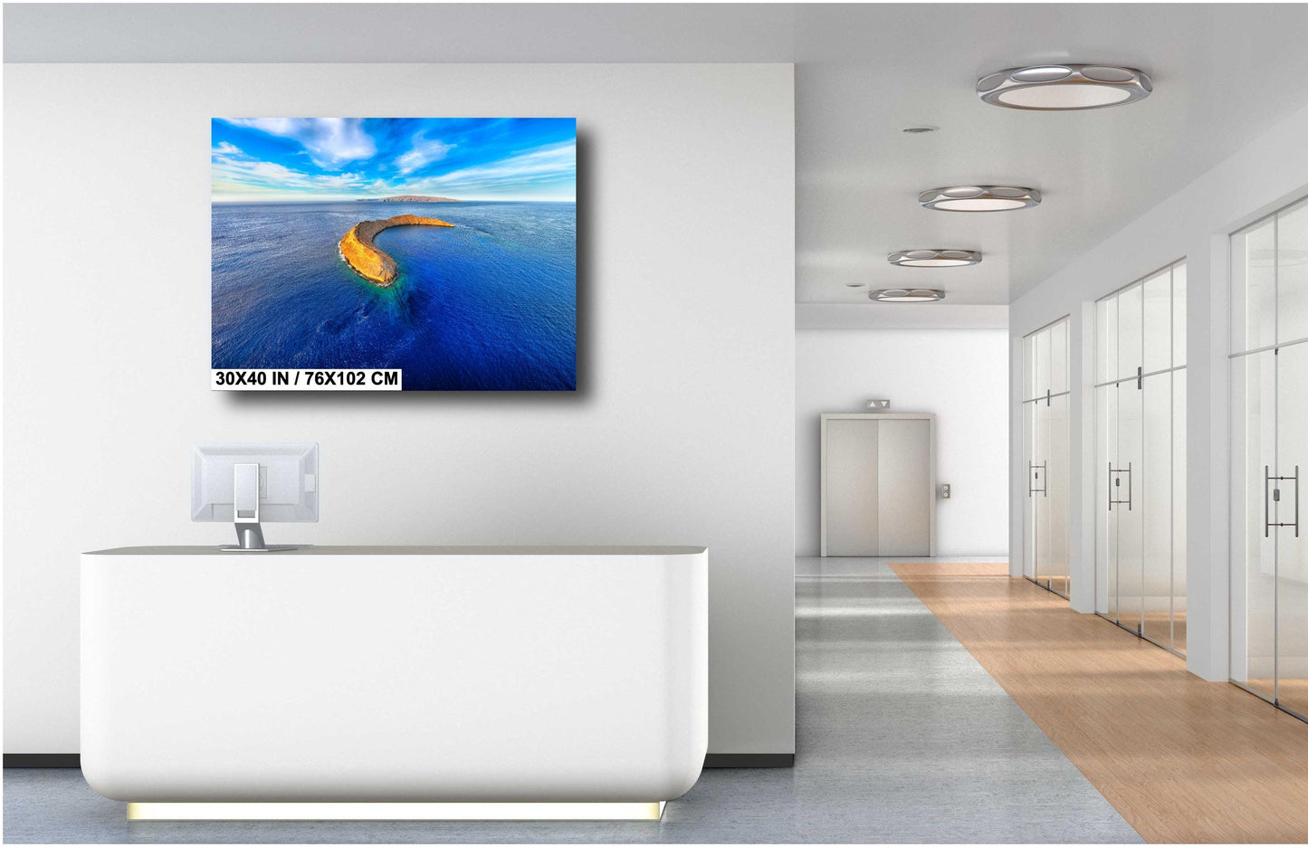 Molokini Crater Art Print - Vibrant Tropical Ocean Print | Maui Island Wall Decor