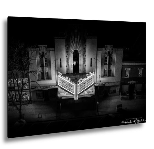 Boulder Theater Wall Art Canvas Acrylic (Ready to Hang, Black and White)