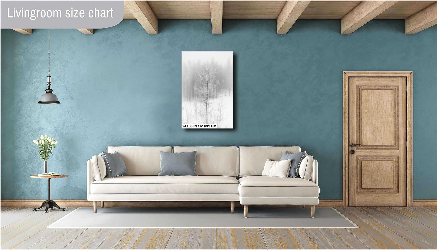 Winter Landscape Decor – Cozy Cabin Snowy Scene Print | Rustic Seasonal Wall Art
