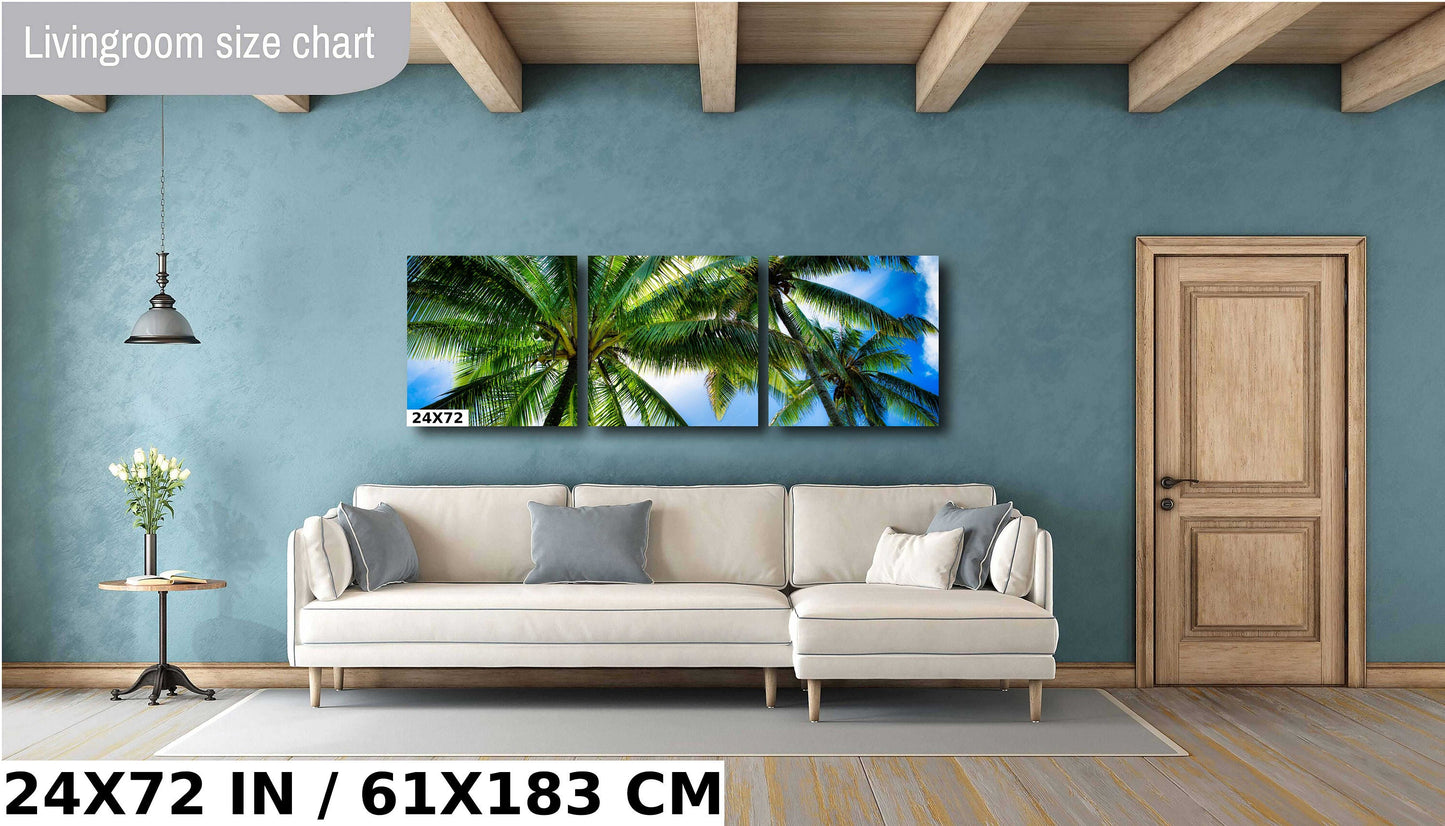 Tropical Wall Decor | Coastal Home Decor - Maui Palm Tree Art Canvas Print