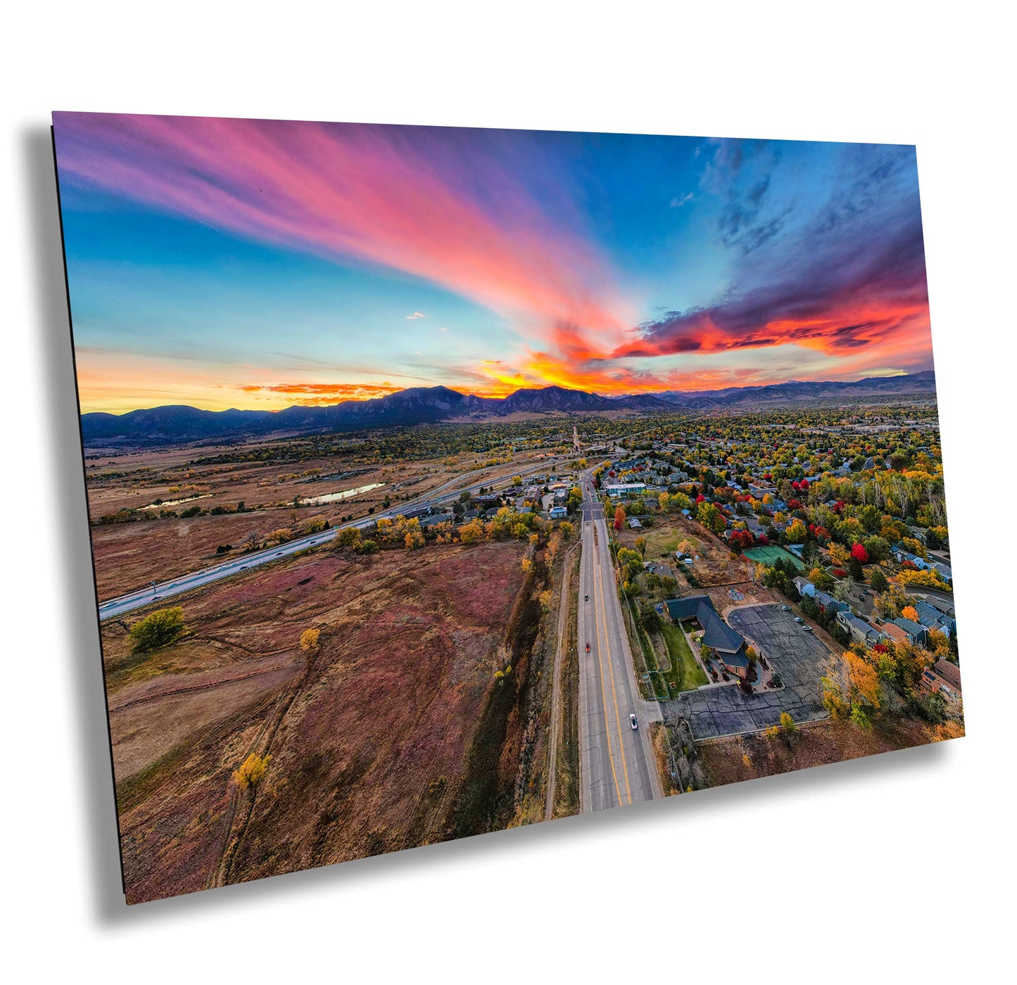 Boulder Sunset Wall Art – Flatirons Canvas Print | Autumn Mountain Decor