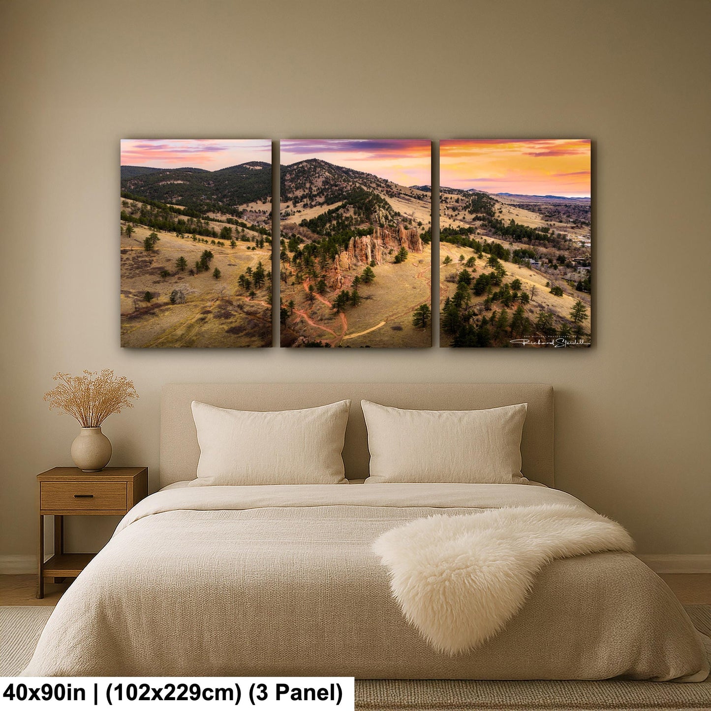 Boulder Sunrise Canvas - Mountain Wall Art | Ready to Hang Vivid Color Print