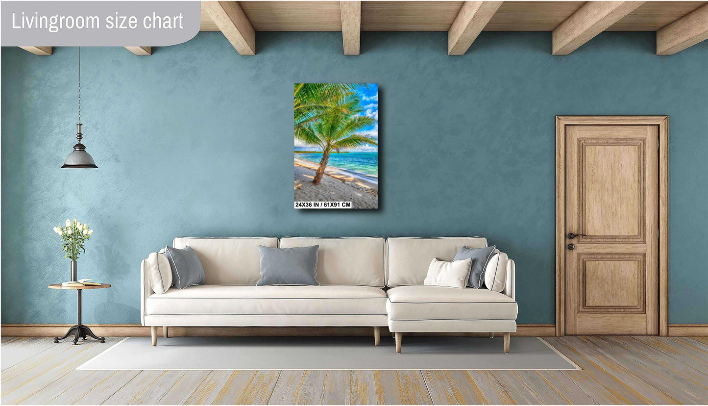 Palm Tree Wall Art – Tropical Palm Painting | Ready to Hang Canvas & Metal Print