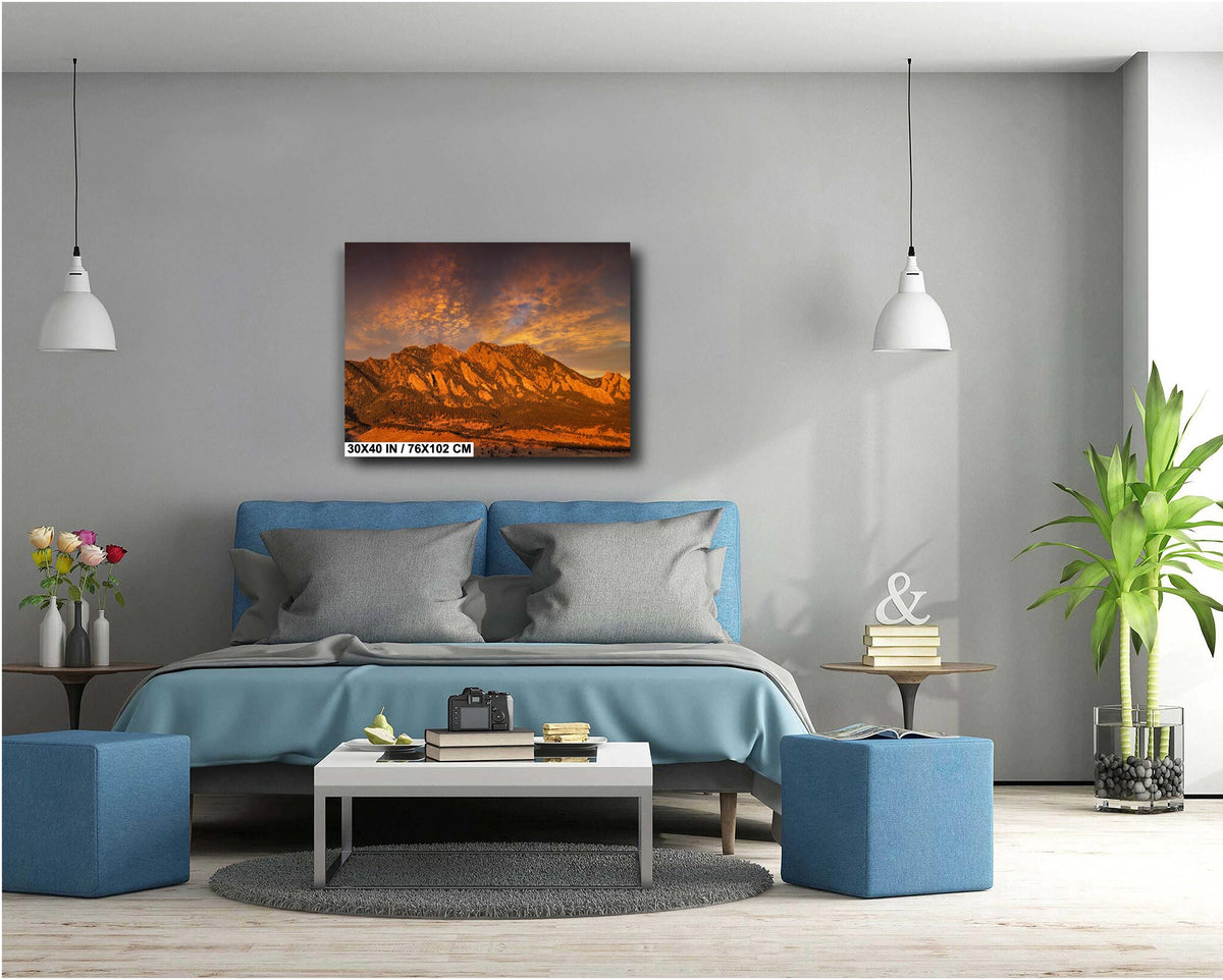 Boulder Colorado Wall Art - Flatirons Mountain, Nature Canvas Print