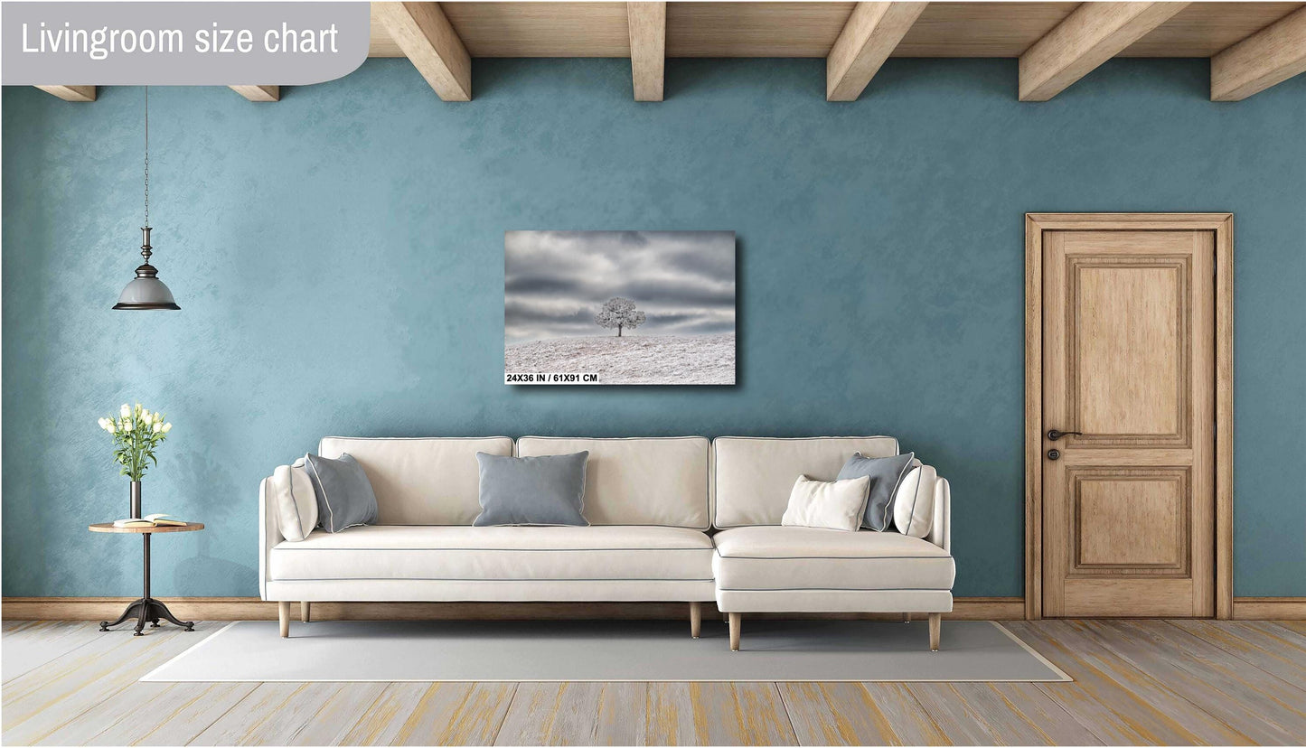 Winter Landscape Wall Art - Large Scenic Winter Print | Dramatic Nature Art Decor