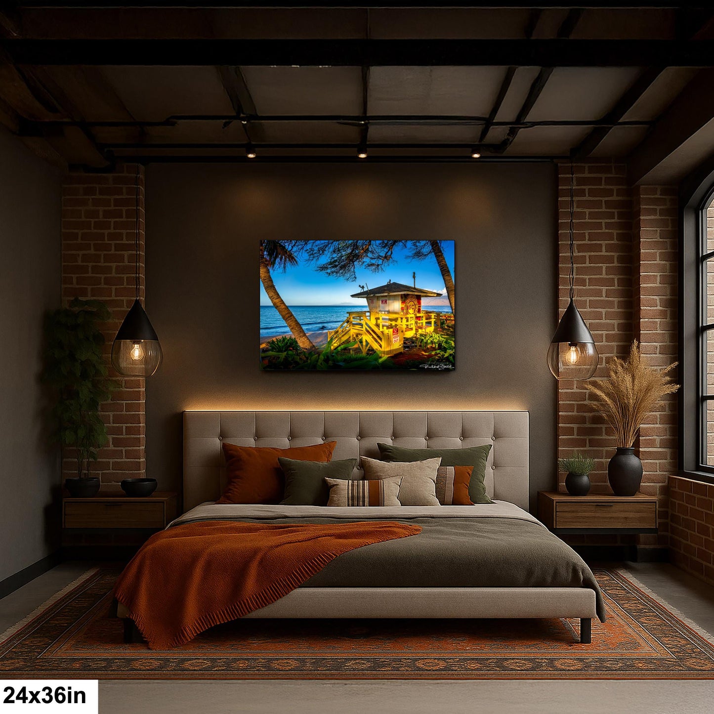 Maui Lifeguard Post Wall Art - Tropical Coastal Print | Ready to Hang Canvas