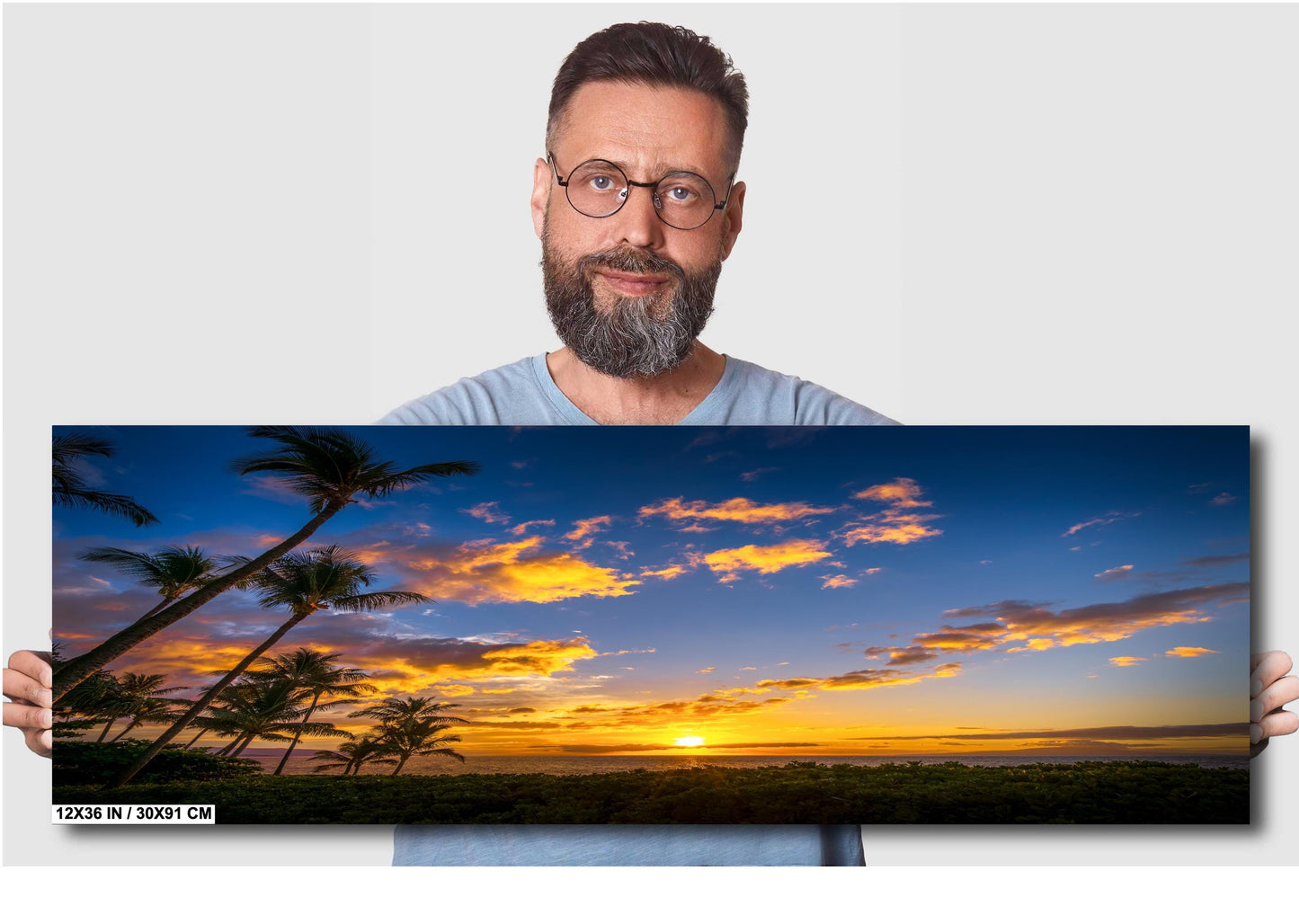 Maui Sunset Canvas Print - Hawaiian Wall Art | Tropical Beach Sunrise Decor