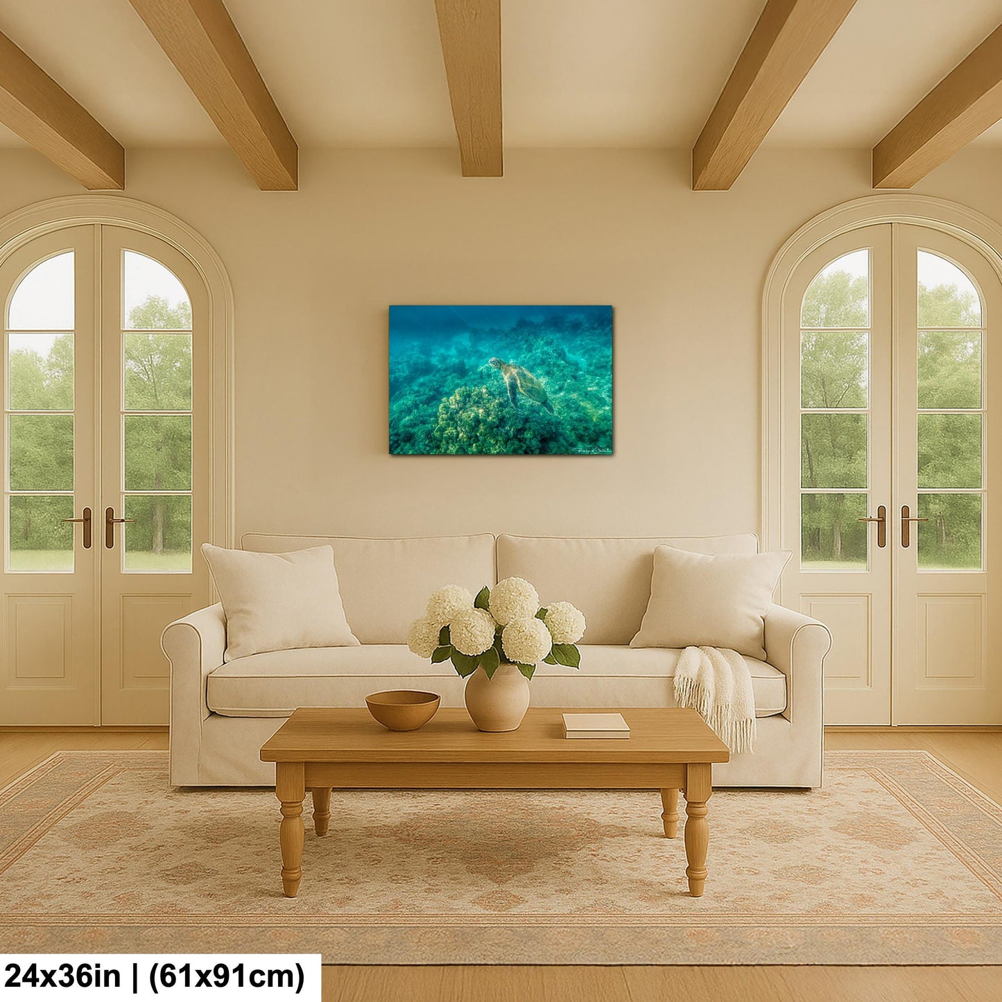 Sea Turtle Wall Art: Maui Ocean View - Tropical Coastal Decor