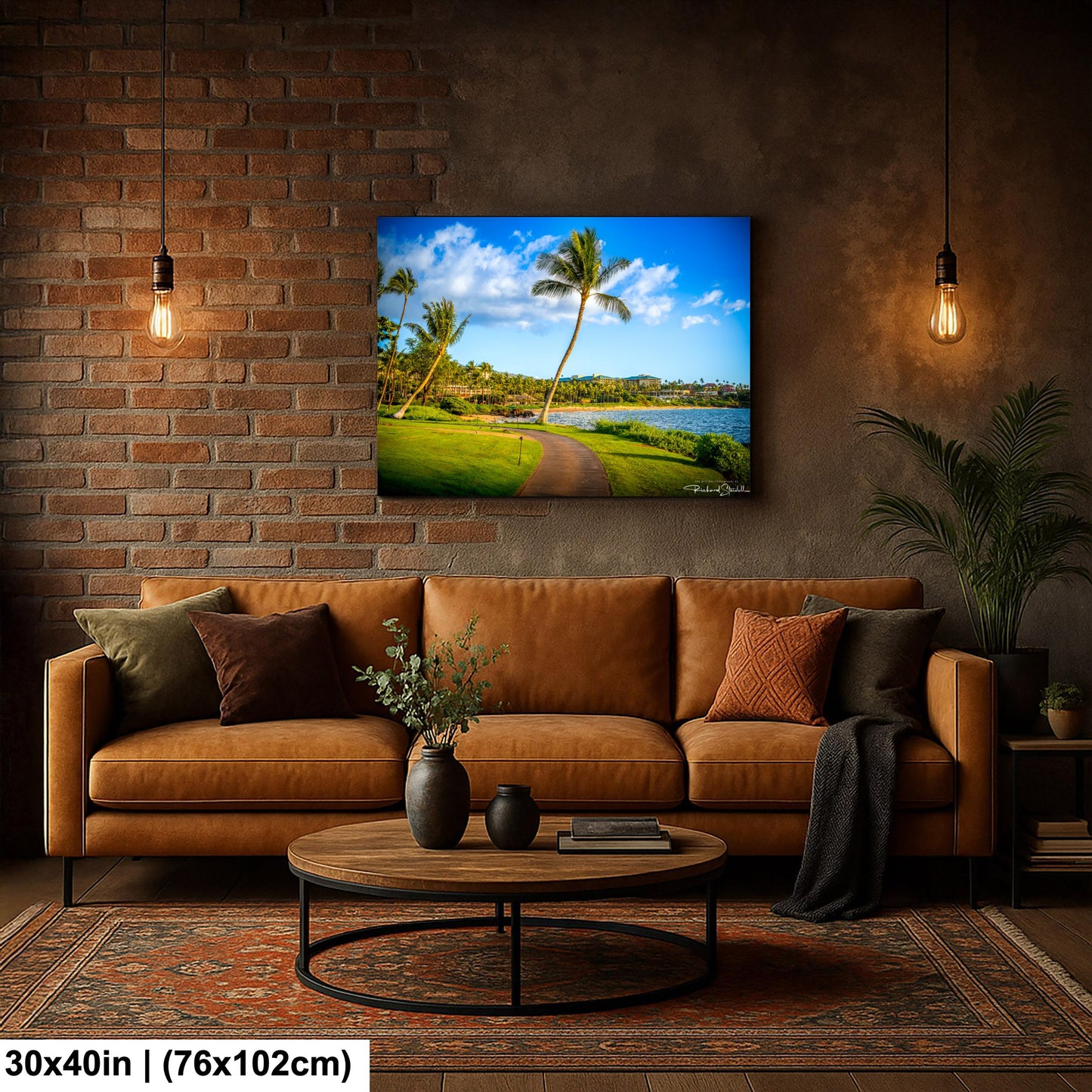 Wailea Walking Path Print - Tropical Island Wall Art | Premium Canvas Decor