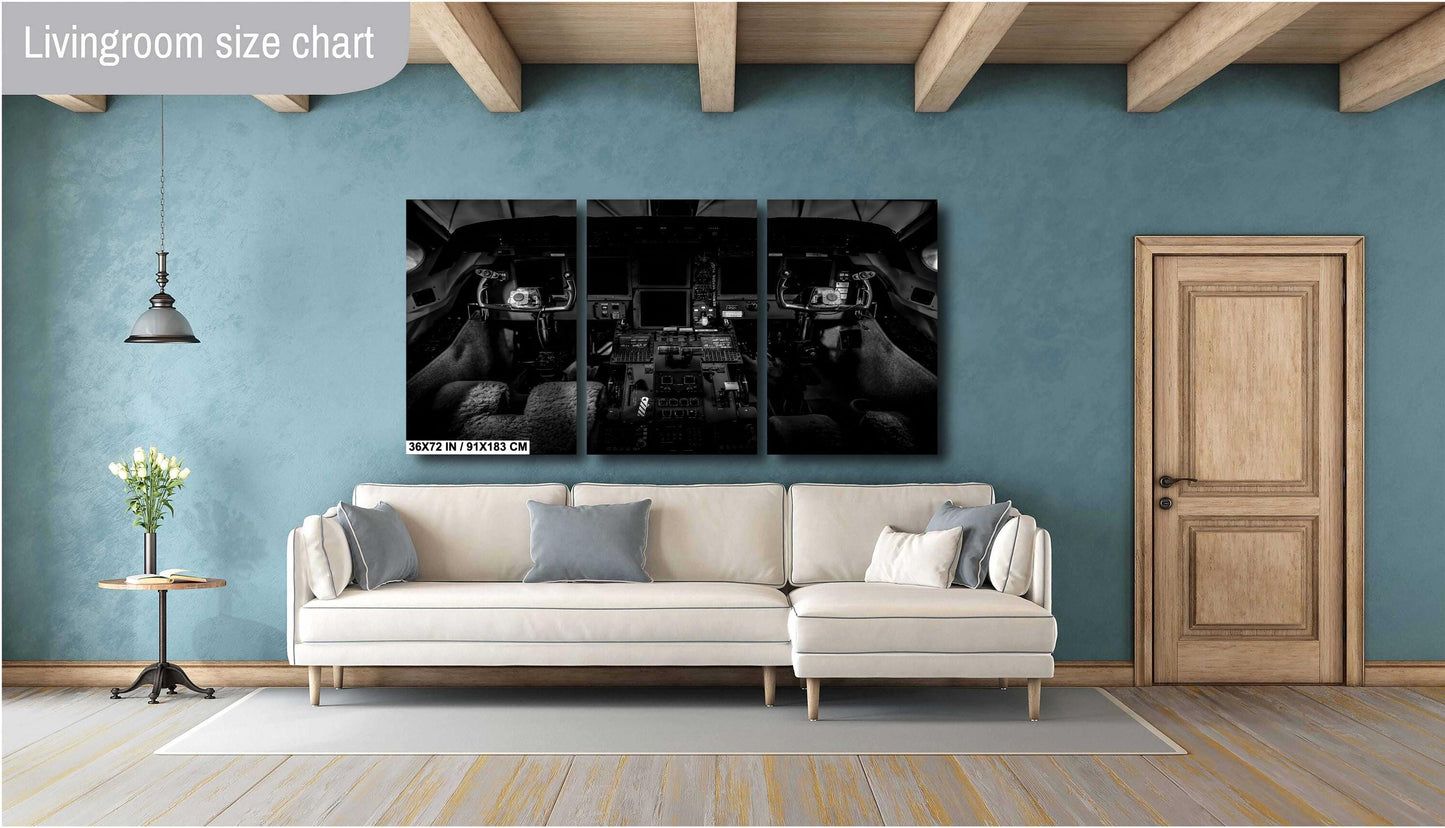 Gulfstream V Cockpit - Pilot Cockpit Print | Ready To Hang Canvas & Metal Aviation Print