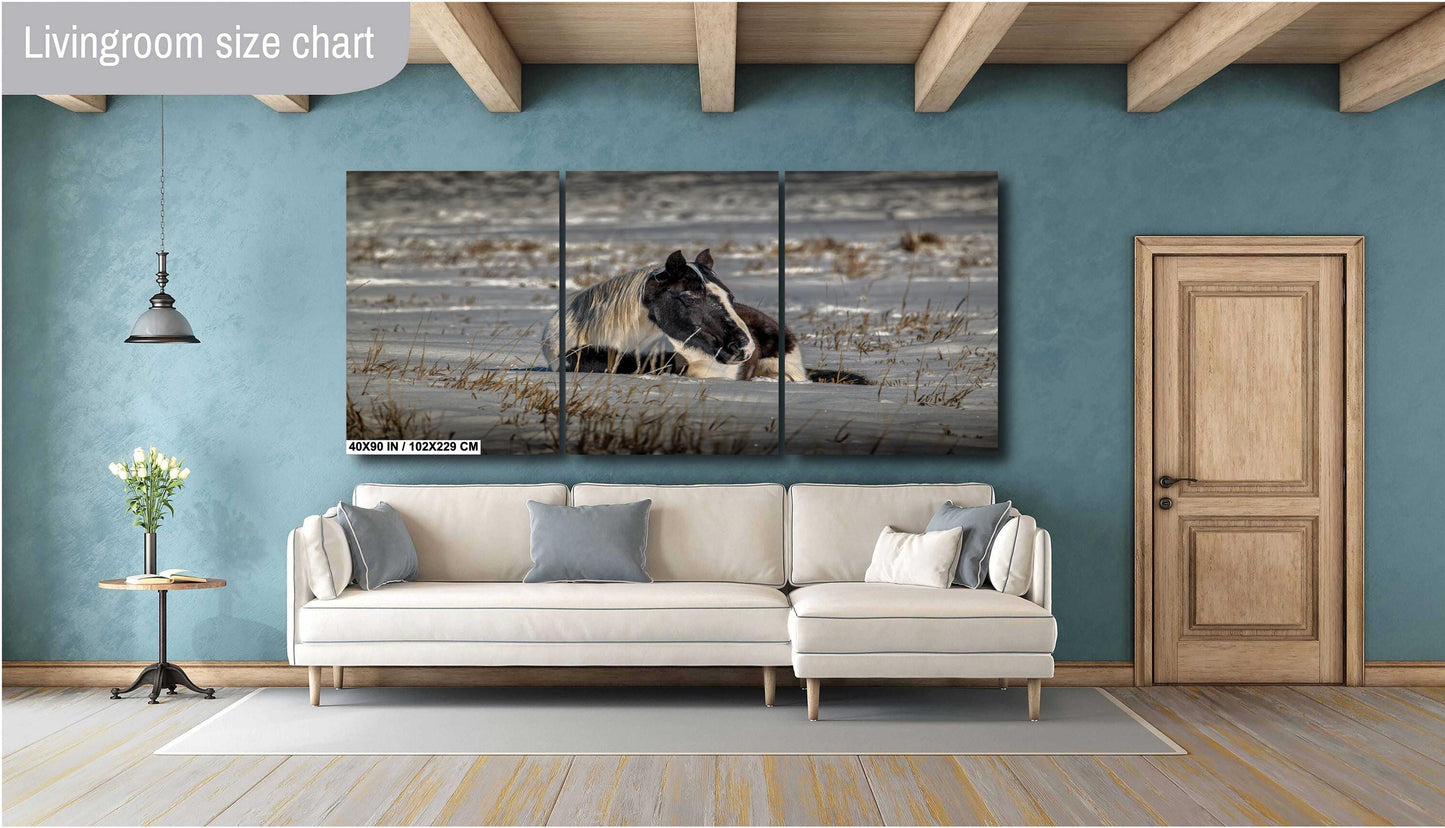 Horse Wall Art – Equine Wall Decor | Rustic Horse Print on Canvas & Metal