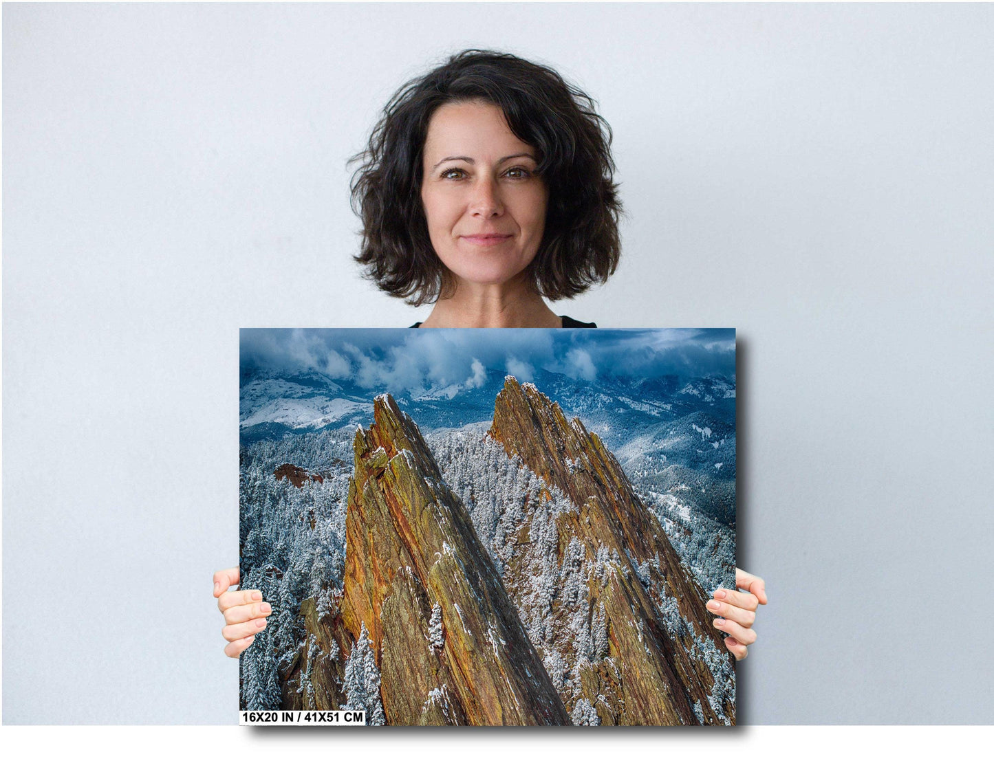 Flatirons Winter Wall Art - Colorado Mountain Decor | Ready to Hang Canvas Print