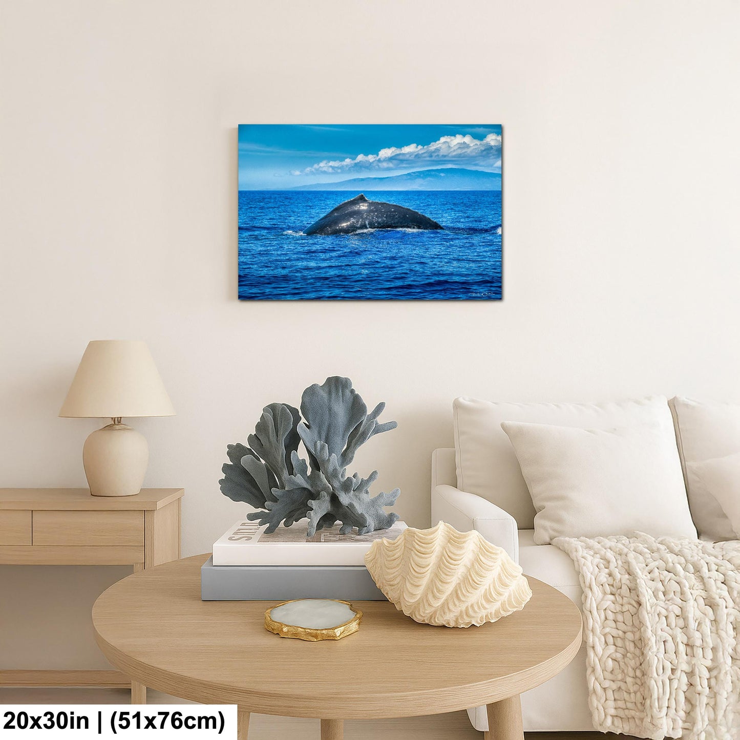 Humpback Whale Wall Art, Ocean Animal Print (Canvas, Metal, or Acrylic)