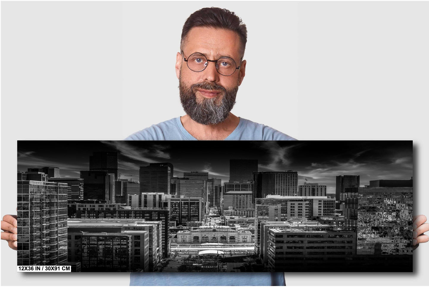 Denver Skyline Wall Art - Modern Cityscape Decor Featuring Union Station Print