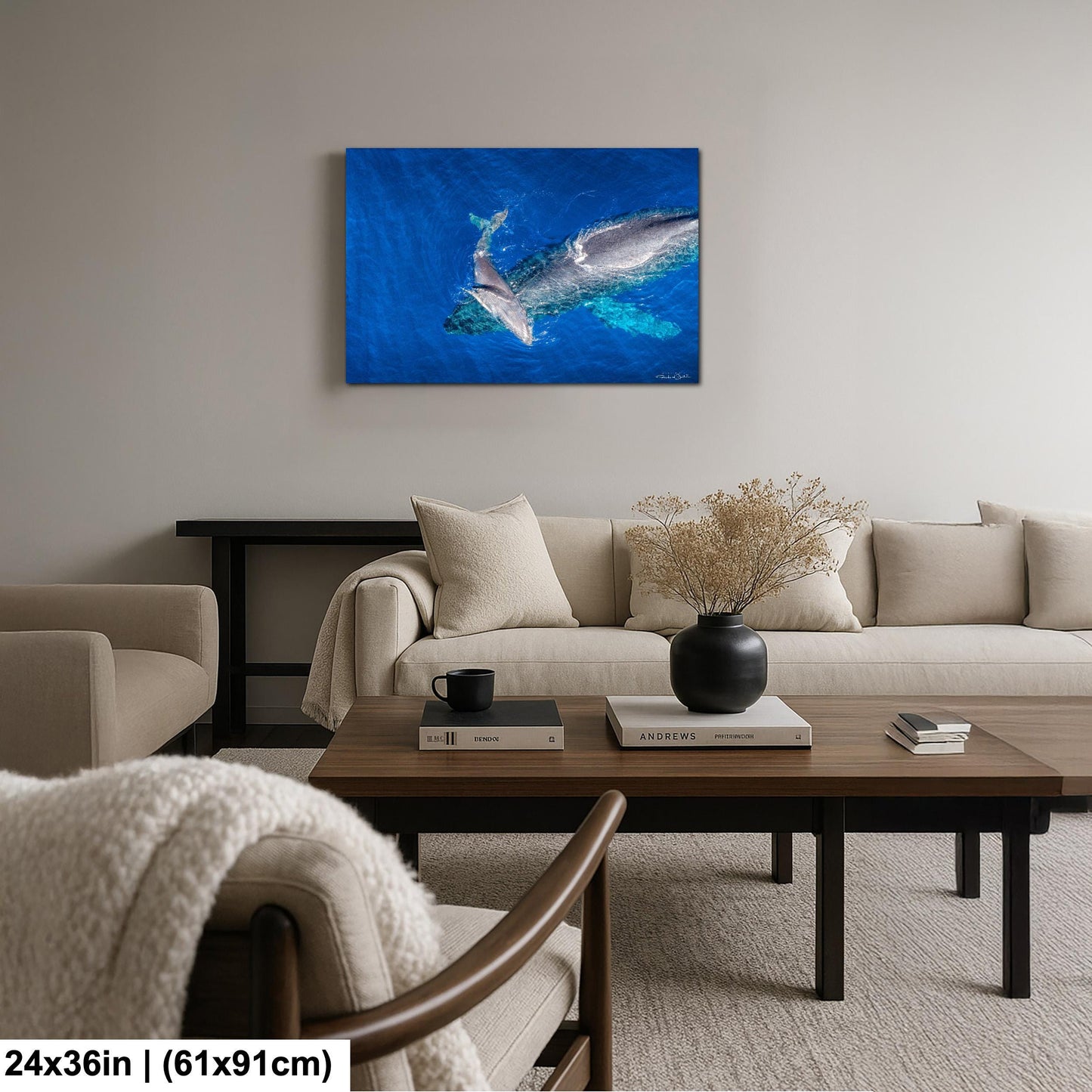 Humpback Whale Wall Art - Ocean Animal Print on Canvas, Metal, or Acrylic