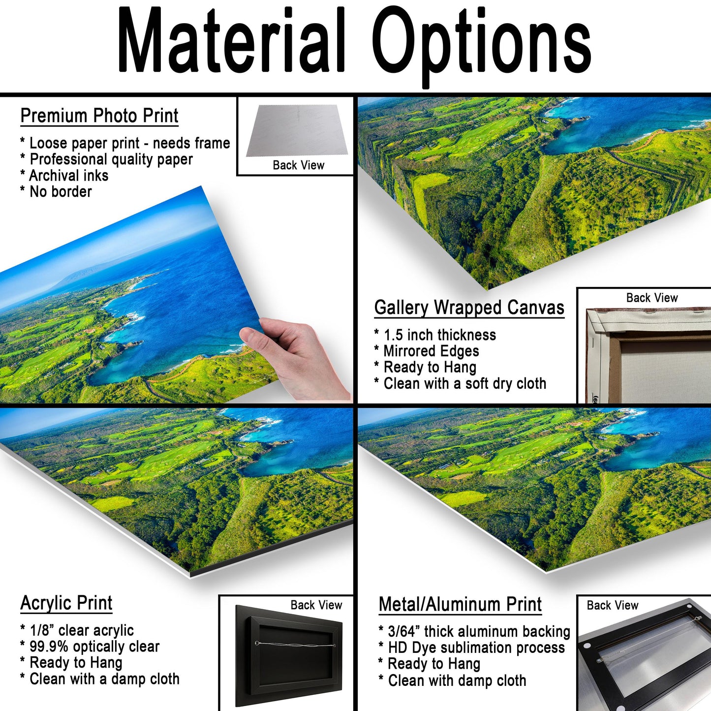 Kapalua Wall Art – Maui Tropical Print | PGA Golf Course Art on Canvas or Metal