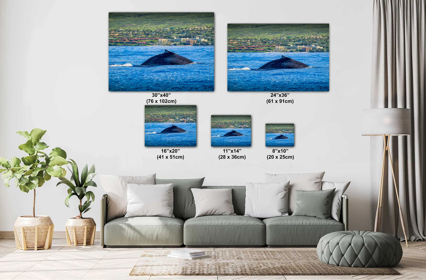 Humpback Whale Wall Art - Ready To Hang Canvas, Metal & Acrylic Ocean Decor