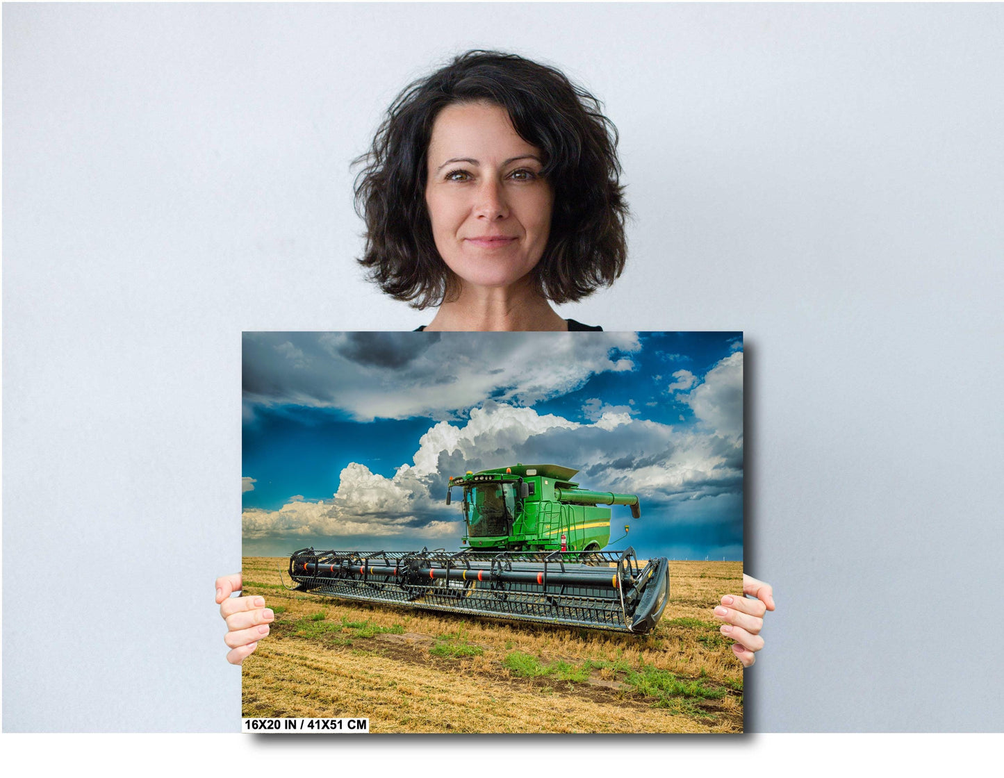 John Deere Tractor Wall Art - Dramatic Farm Landscape Photography Print | Rustic Country Decor