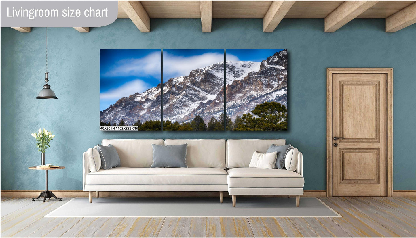 Mountain Canvas Wall Art - Scenic Rocky Mountain Decor | Durable Landscape Canvas Art