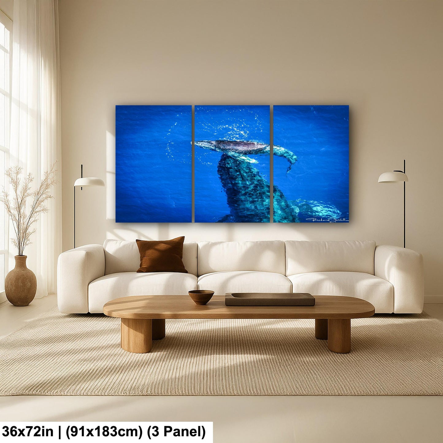 Humpback Whale Wall Art, Ocean Animal Print (Canvas, Metal, or Acrylic)